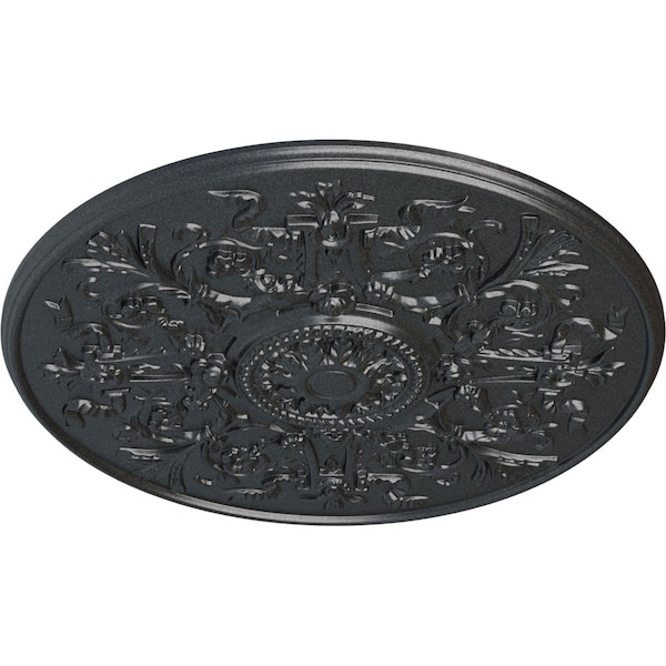 Versailles Ceiling Medallion (Fits Canopies Up To 3 1/4), Hand-Painted Pewter, 33OD X 1 3/4P